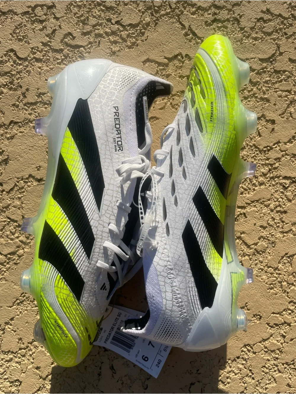 adidas Predator Elite SG Cloud White Core Black Lucid Lemon 6M/7W NEW!